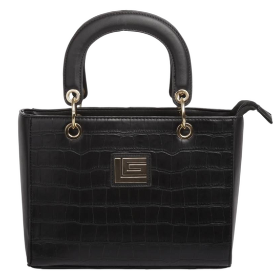 Bolsa [Guy Laroche] tipo Satchel crossbody con diseño animal print tipo piel de cocodrilo