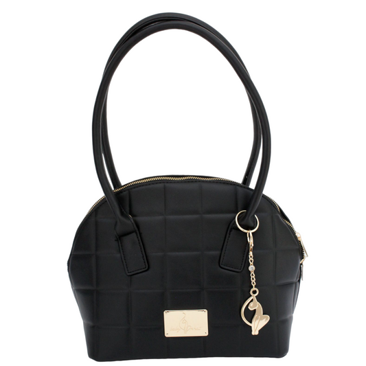 Bolsa [Baby Phat] Tipo Satchel Color Negro Diseño Capitonado