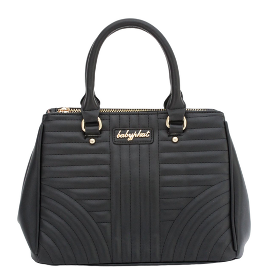 Bolsa [Baby Phat] Tipo Satchel Color Negro Capitonado