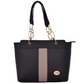 Bolsa [Chatties] tipo tote con franja y asa de cadena con detalles dorados color negro