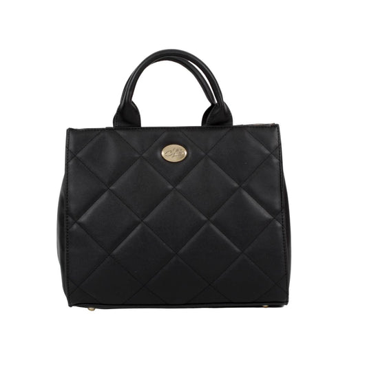 Bolsa Para dama Tipo Tote Crossbody Diseño Capitonado Rombos Negro (Chatties)