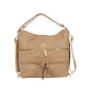 Bolsa Para Dama Crossbody Con Compartimentos Frontales Color Beige Chatties