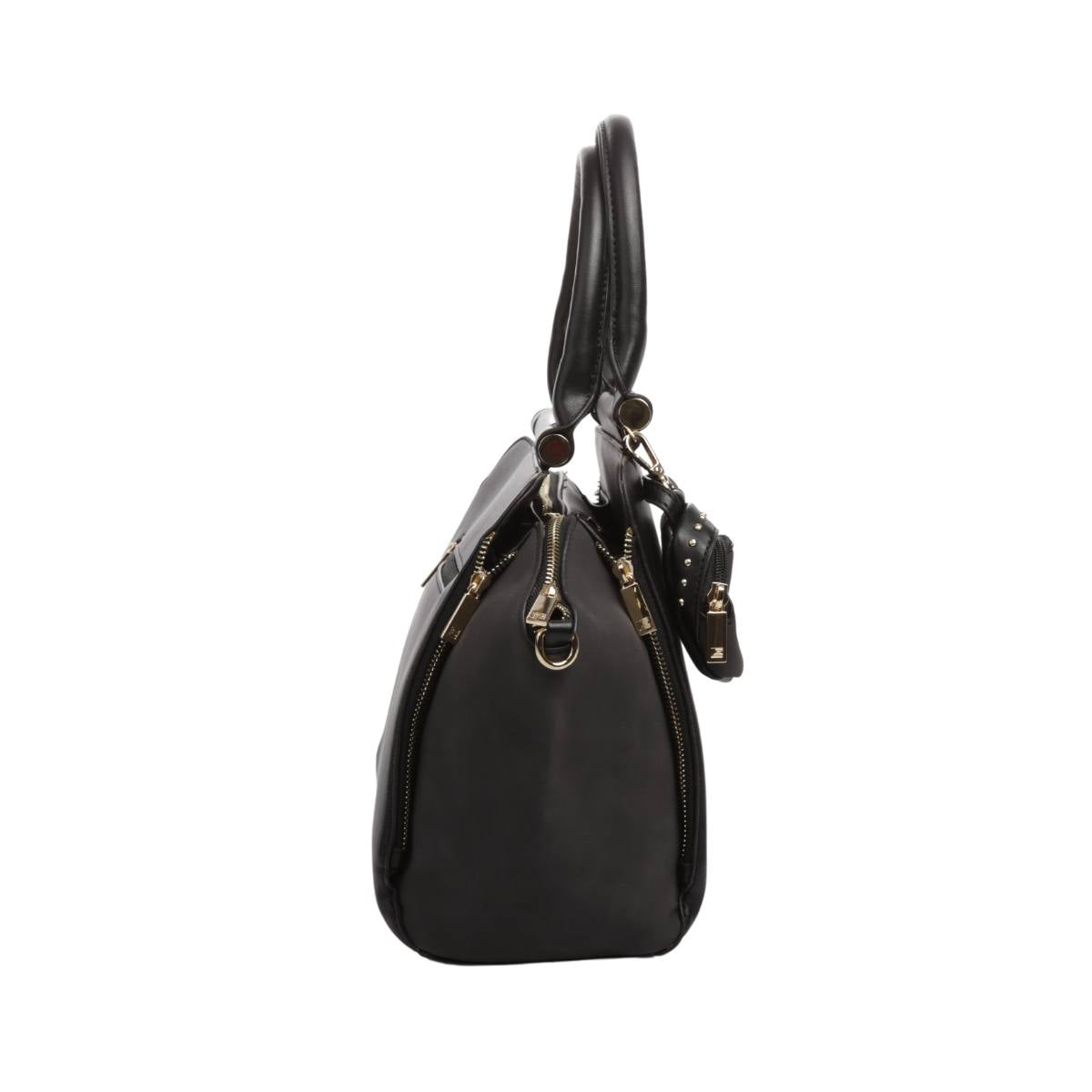 Bolsa [Guy Laroche] tipo mini tote con divisiones interiores y monedero color negro