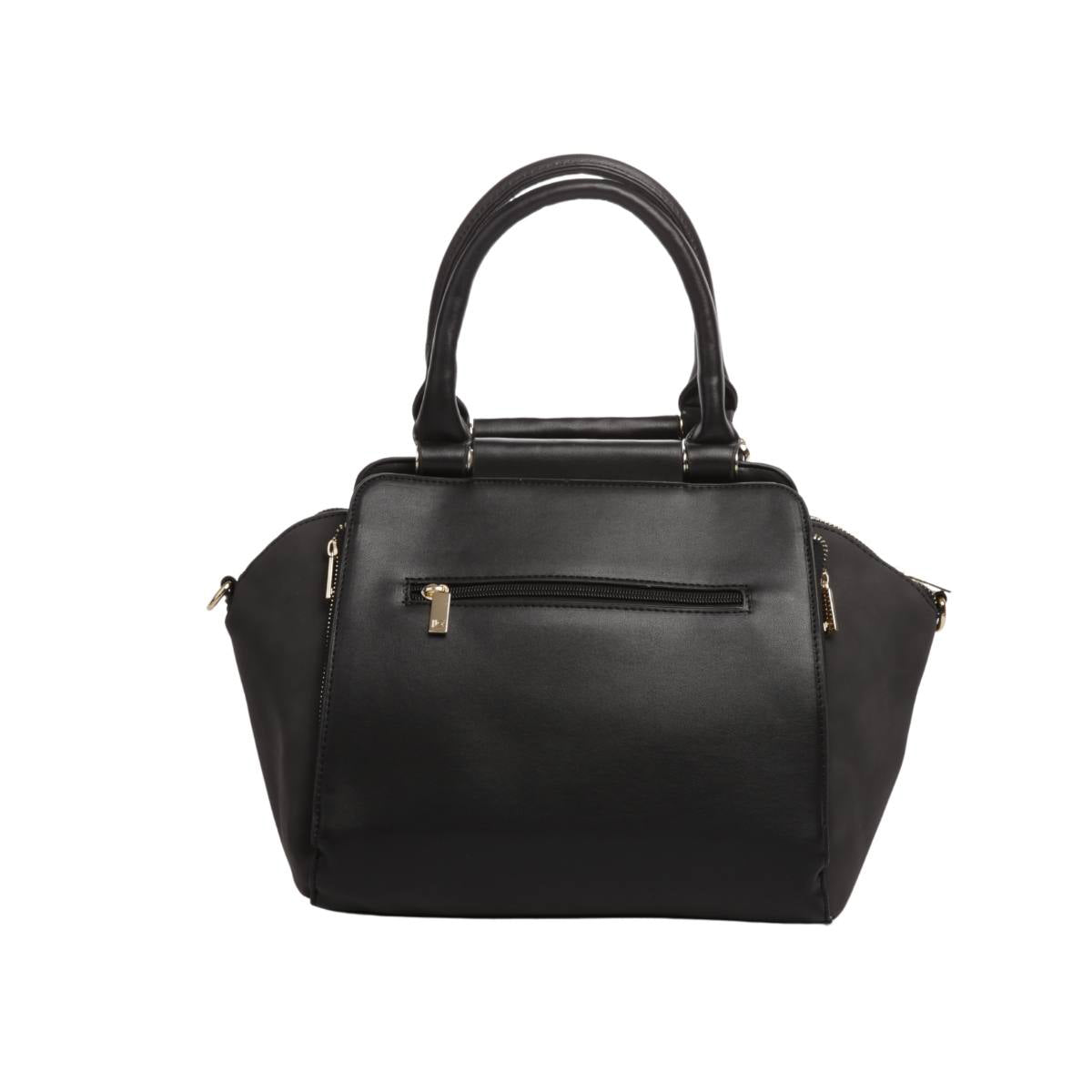 Bolsa [Guy Laroche] tipo mini tote con divisiones interiores y monedero color negro
