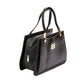 Bolsa [Guy Laroche] tipo satchel crossbody diseño con textura con detalles dorados color negro
