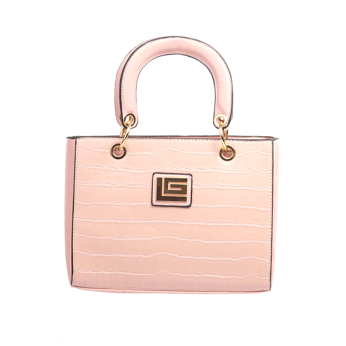 Bolsa [Guy Laroche] tipo Satchel crossbody con diseño animal print tipo piel de cocodrilo