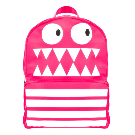 Mochila Peschelle con cara de monstruo color rosa