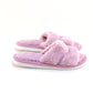 Pantufla [Peschelle] afelpada con diseño de tiras color rosa