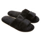 Pantufla [Peschelle] afelpada con diseño de tiras color negro
