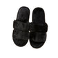 Pantufla [Peschelle] afelpada con diseño de tiras color negro