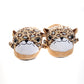 Pantufla para niña [Peschelle] con diseño de Leopardo color naranja