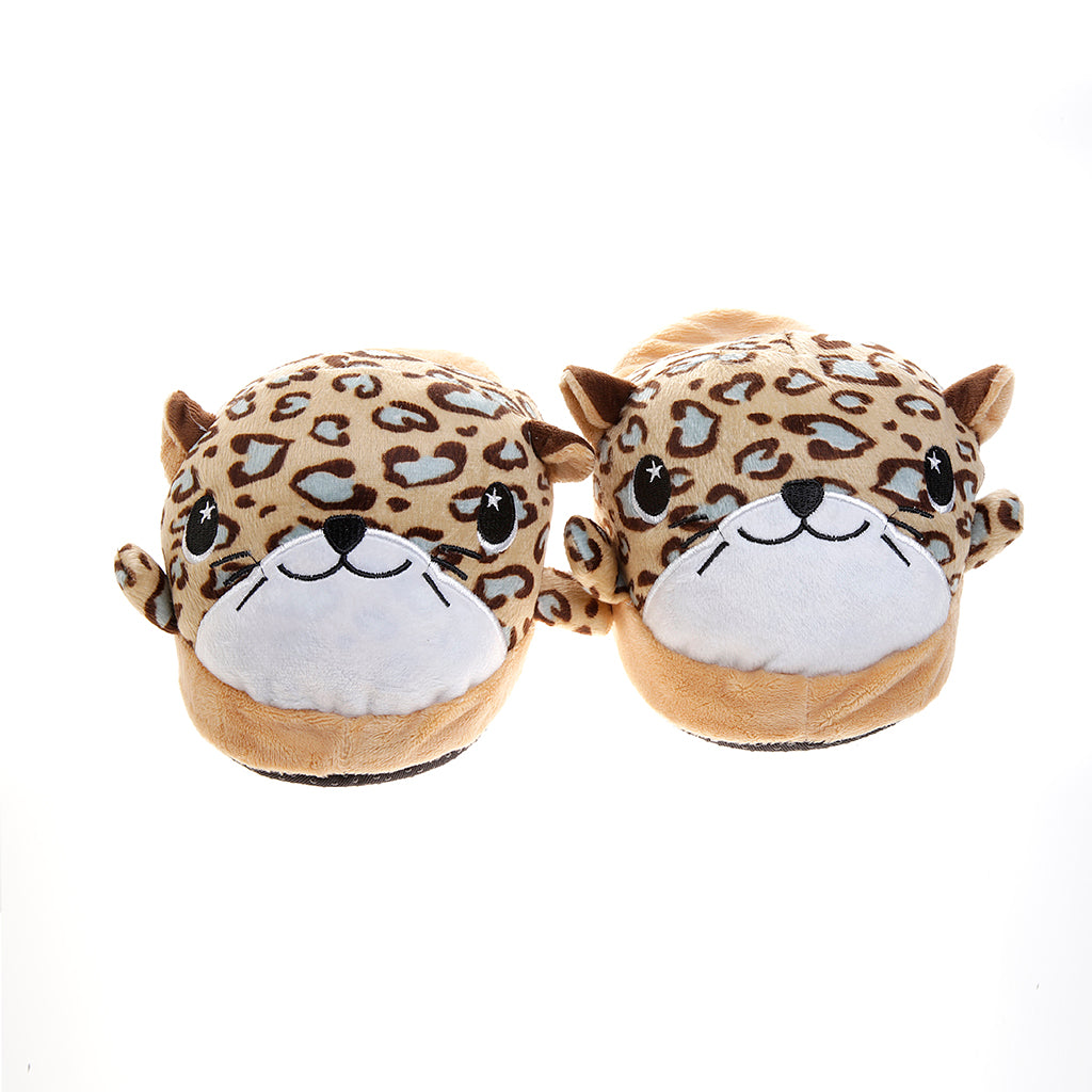 Pantufla para niña [Peschelle] con diseño de Leopardo color naranja