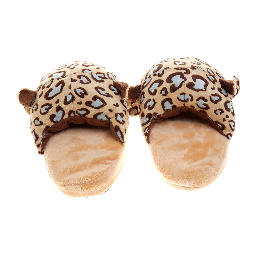 Pantufla para niña [Peschelle] con diseño de Leopardo color naranja