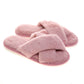 Pantufla [Peschelle] afelpada con diseño cruzado color rosa