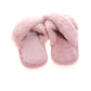 Pantufla [Peschelle] afelpada con diseño cruzado color rosa