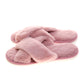 Pantufla [Peschelle] afelpada con diseño cruzado color rosa