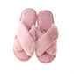 Pantufla [Peschelle] afelpada con diseño cruzado color rosa