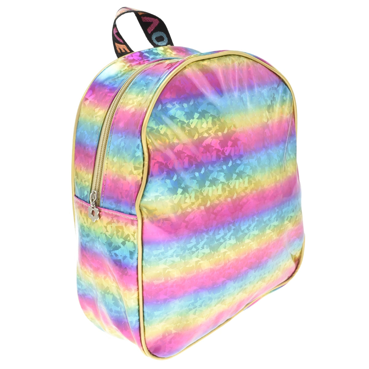 Mini backpack [Lulu] con diseño de prismas arcoíris tornasol
