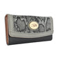 Cartera para dama Chatties de broche con diseño animal print tipo serpiente color negro