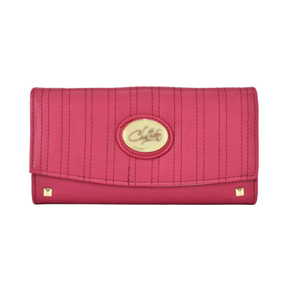 Cartera para dama Chatties de Broche con diseño bordado en color rosa