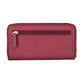 Cartera para dama Chatties de cierre con detalles dorados color vino
