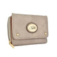 Cartera para dama doble Chatties de broche y cierre con detalles dorados color taupé