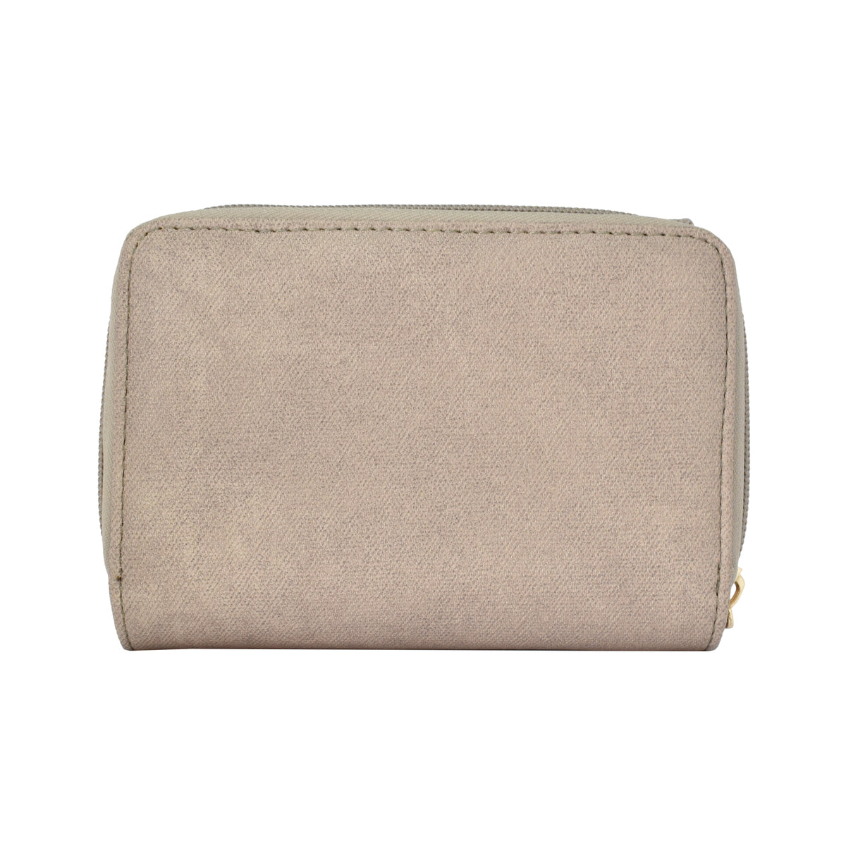 Cartera para dama doble Chatties de broche y cierre con detalles dorados color taupé