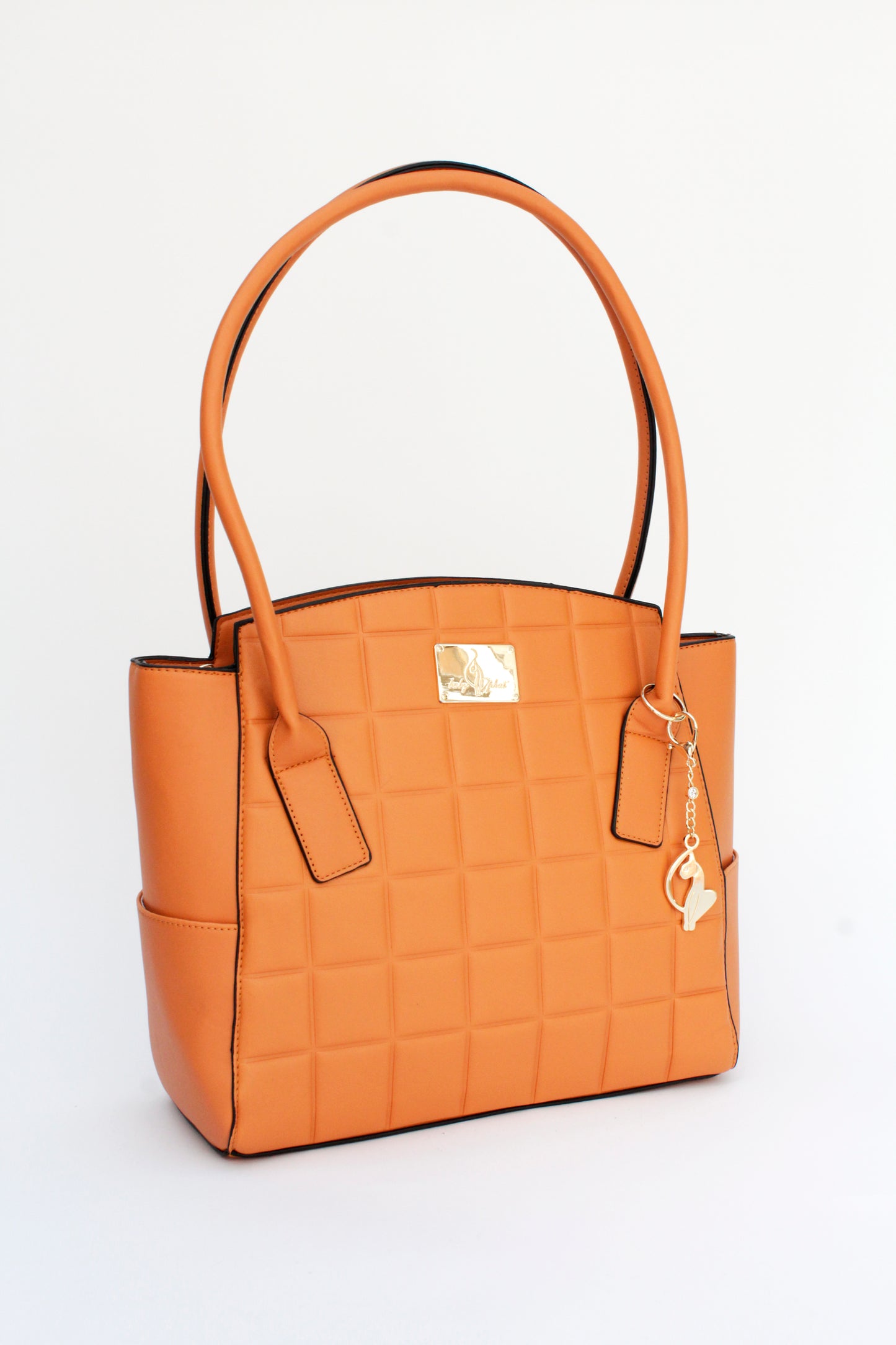Bolsa [Baby Phat] Tote Con Diseño Capitonado Color Naranja