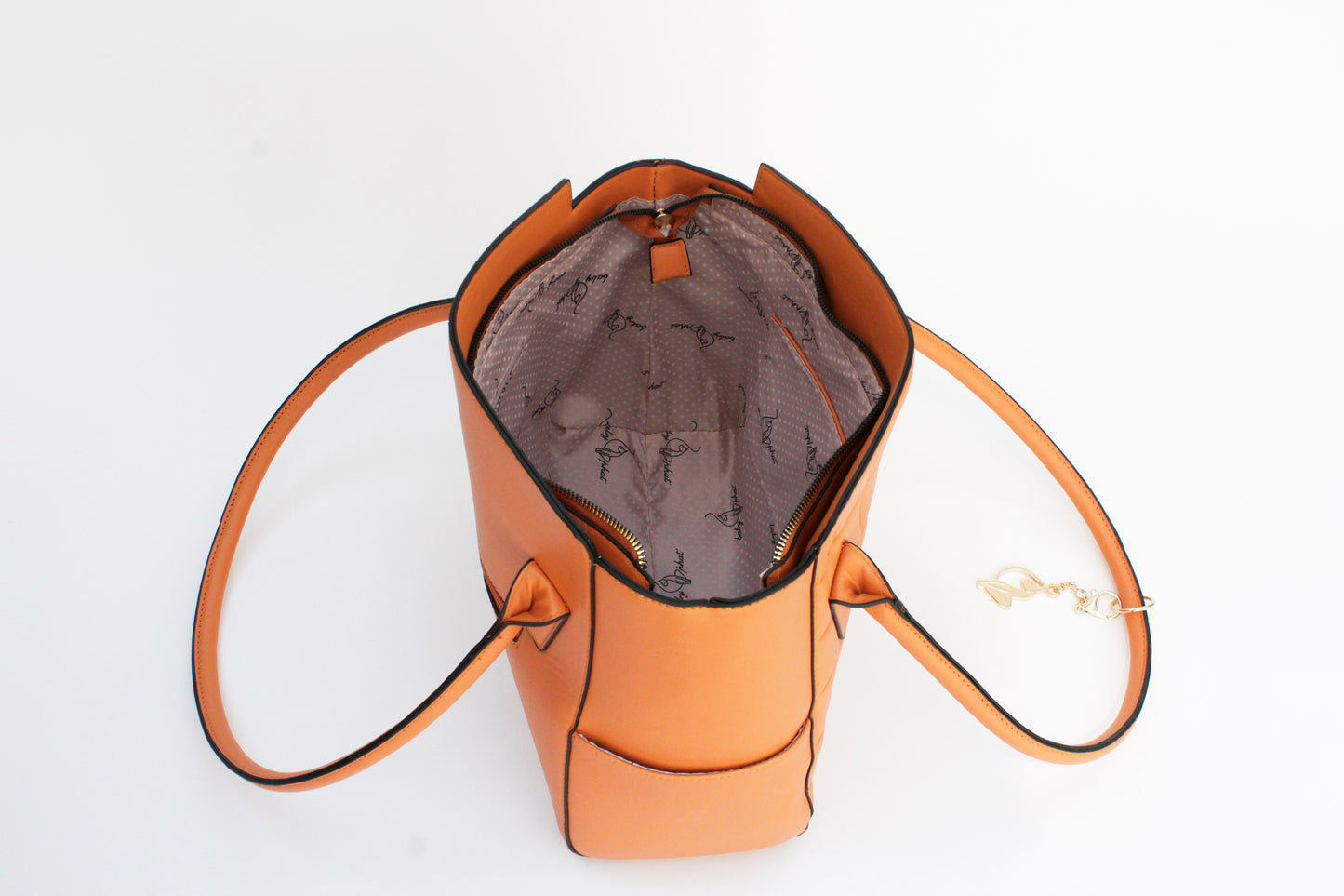 Bolsa [Baby Phat] Tote Con Diseño Capitonado Color Naranja