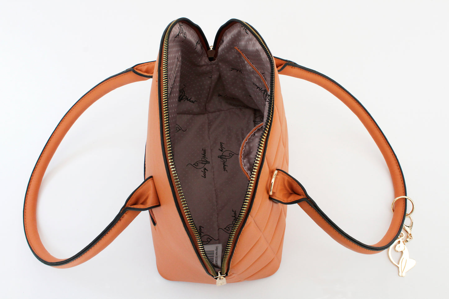Bolsa [Baby Phat] Tipo Satchel Color Naranja Diseño Capitonado