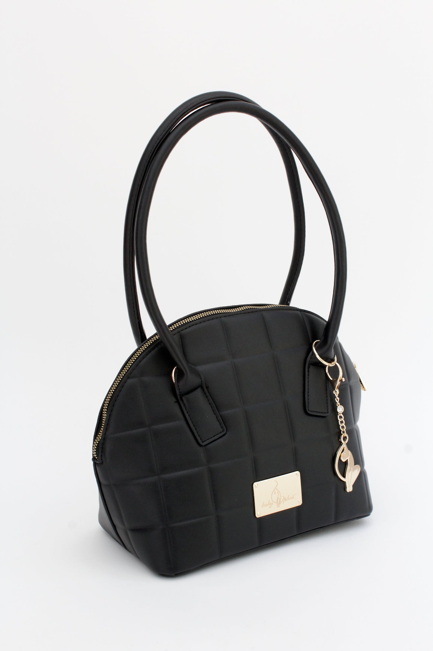 Bolsa [Baby Phat] Tipo Satchel Color Negro Diseño Capitonado