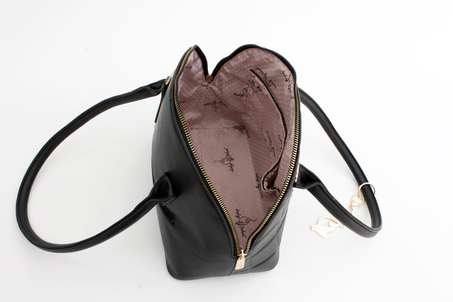 Bolsa [Baby Phat] Tipo Satchel Color Negro Diseño Capitonado