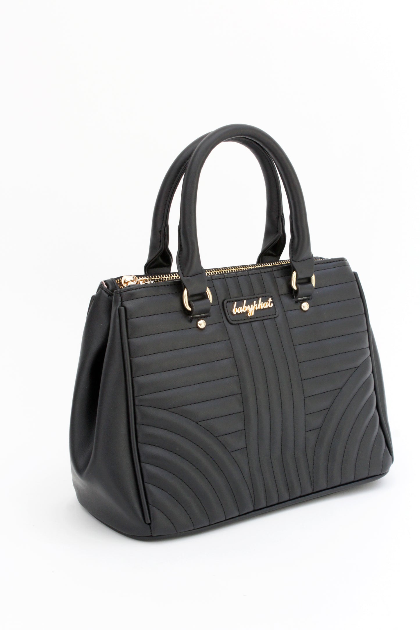 Bolsa [Baby Phat] Tipo Satchel Color Negro Capitonado
