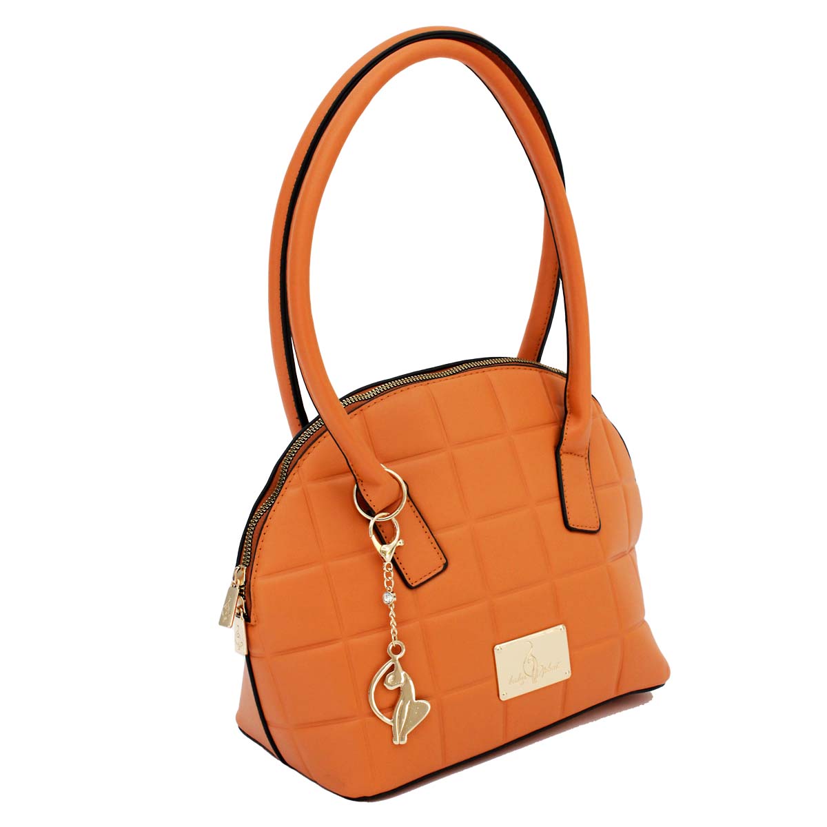 Bolsa [Baby Phat] Tipo Satchel Color Naranja Diseño Capitonado