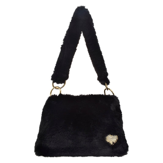 Bolsa Para Dama (Carito Lov) Con Textura De Peluche Color Negro