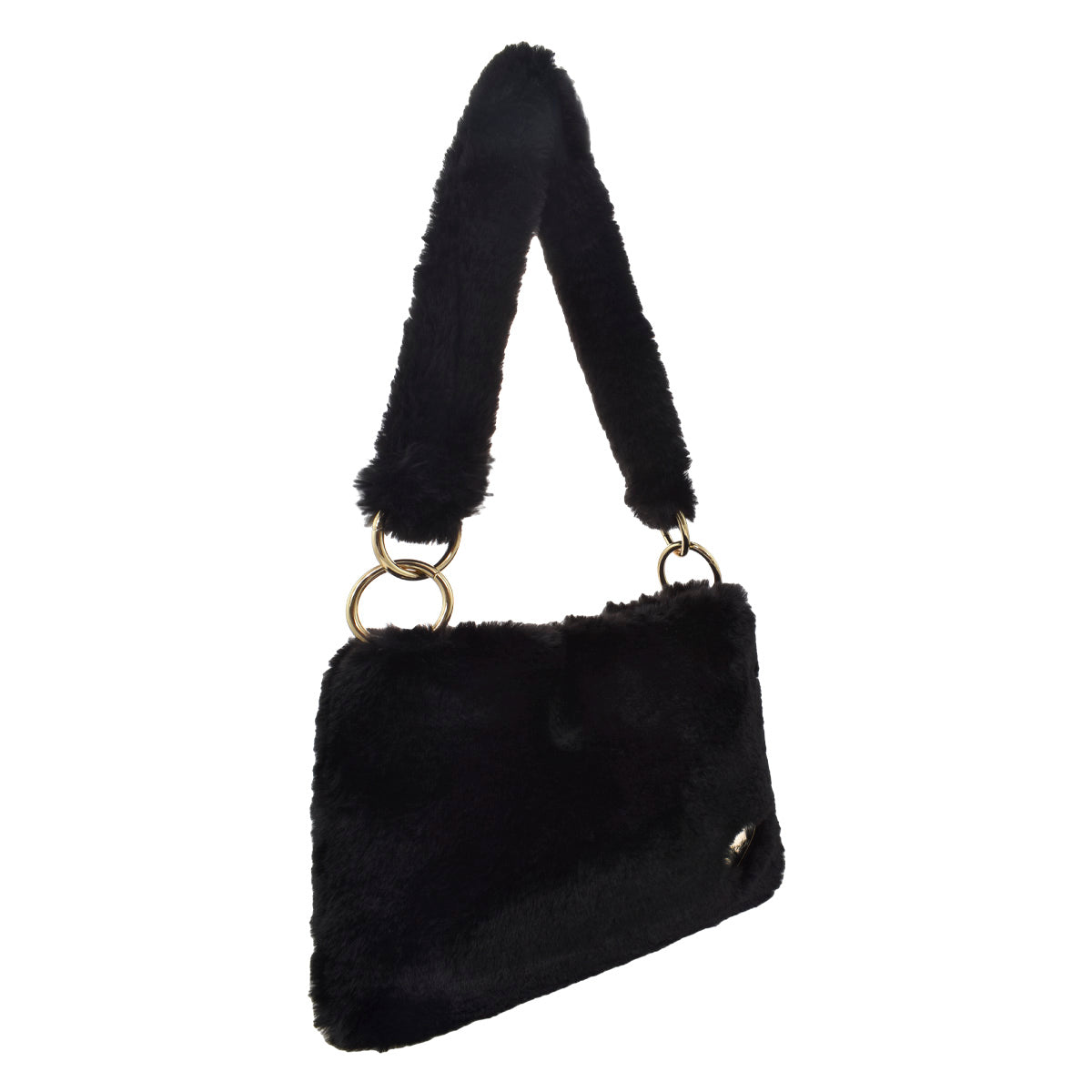Bolsa Para Dama (Carito Lov) Con Textura De Peluche Color Negro