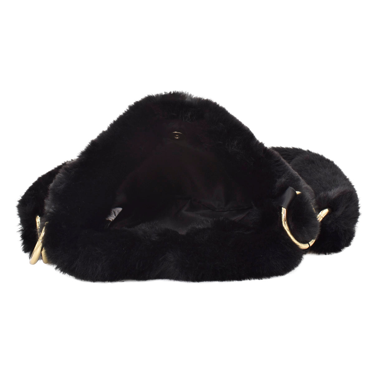 Bolsa Para Dama (Carito Lov) Con Textura De Peluche Color Negro