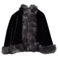 Capa Invernal Para Dama Color Negro Con Detalles En Gris