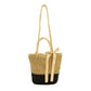 Bolsa Lulu tipo tote de yute tejido con diseño a dos tonos