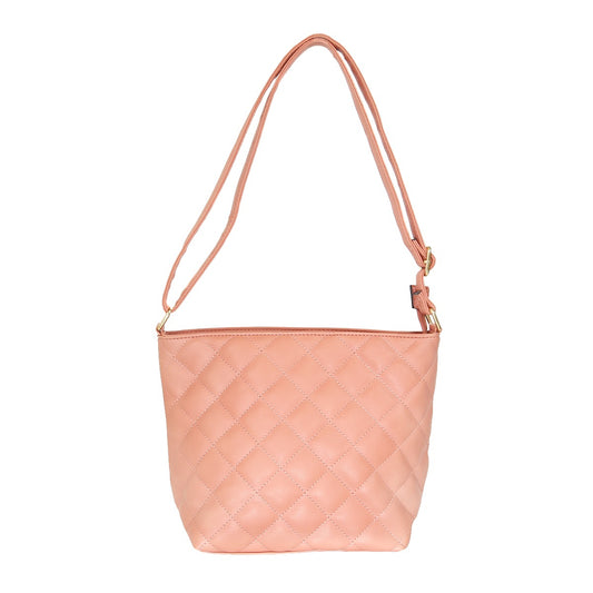 Bolsa Lulu tipo crossbody con diseño capitonado color rosa