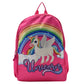 Mochila Peschelle Escolar Rosa Con Diseño De Unicornio
