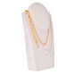 Collar Lulú Style con perlas de fantasía y diseño tipo cadena color oro